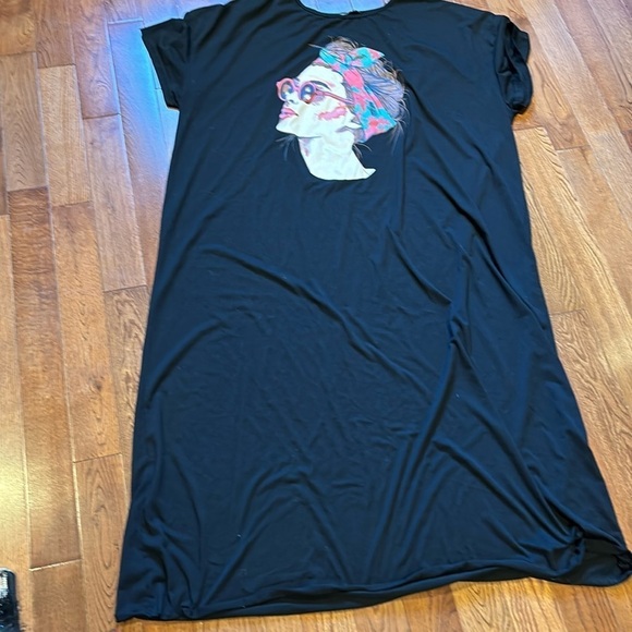 Vintage 80,s 2YK Figure Print style polo  short sleeve Maxi  Dress - Picture 5 of 15